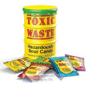 Toxic Waste Hazardously Sour Candy Hordó sárga 42g