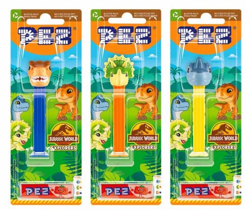 PEZ Jurassic World Explorers Cukorka adagolóval 17g