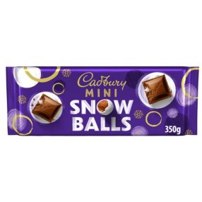   Cadbury Táblás Karácsony Mini Snowballs Tejcsokoládé drazsédarabokkal 350g